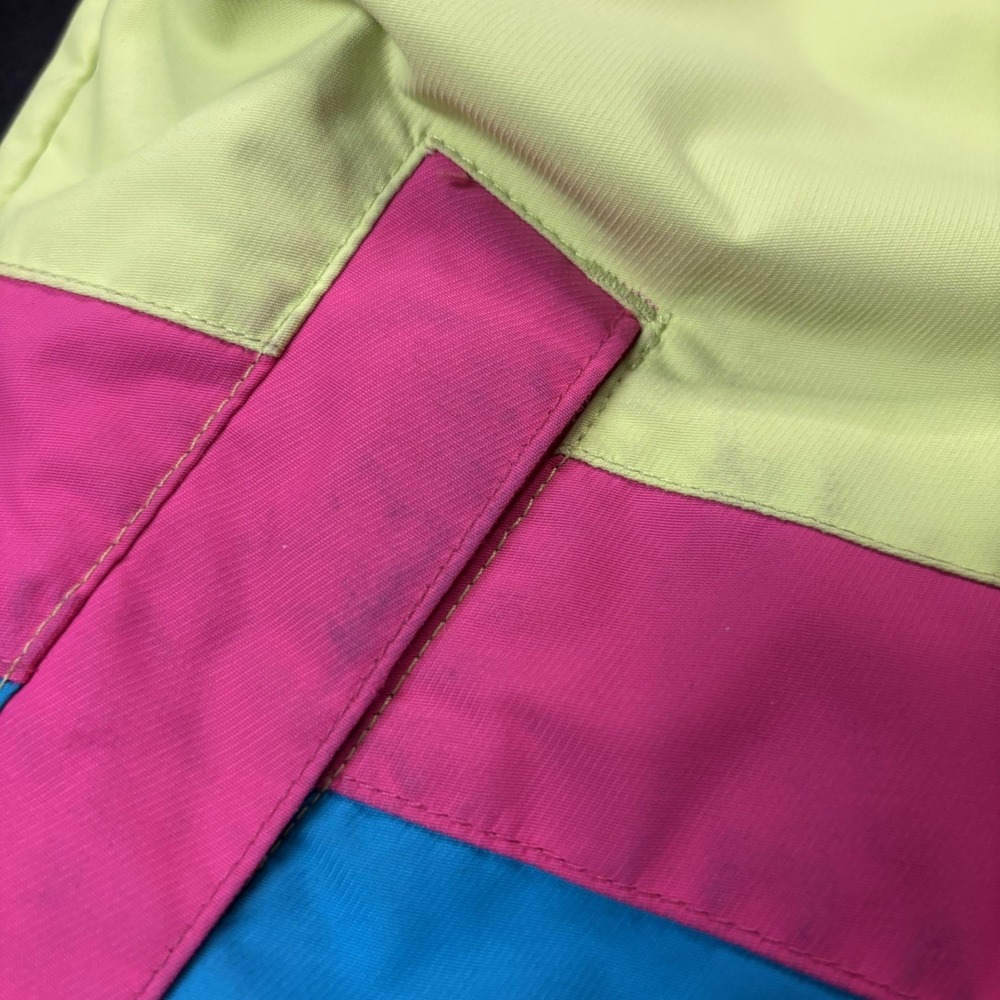 Burton Dryride Snowboard Jacket Youth Girls Size XL 18 Neon Yellow Blue Pink - Picture 4 of 16